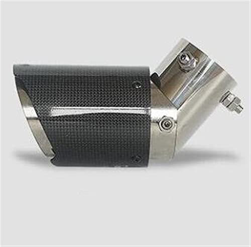 Endrohrblende 63-89mm 63-101mm Kohlefaser Winkel verstellbar Auto Auto Auspuffrohr gerade Universal Auto Endrohr (Farbe : Glossy, Größe : In 60mm Out 89mm)