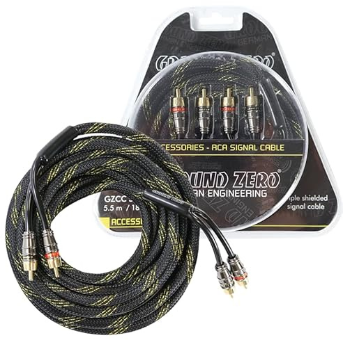 Ground Zero - GZCC 5.5X-TP - Cavo RCA da 5,5 m con connettori metallici