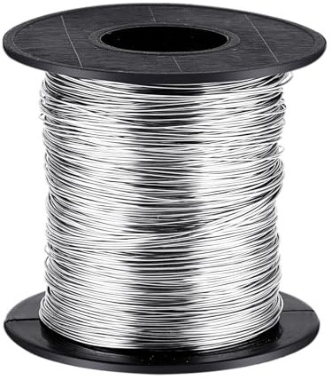 Lusofie 1 Rollo Alambre de Acero Inoxidable 0,5 mm x 120 m Alambre Plateado Alambre para Manualidades Alambre para Hacer Joyas Suministros para Manualidades