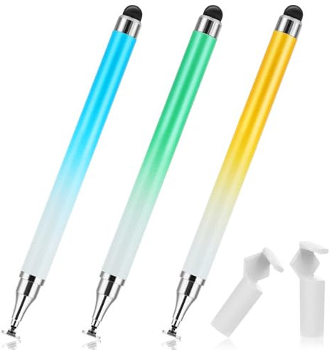 Andibro Stylets à double extrémité pour écrans tactiles, stylet en gel de silicone haute sensibilité 2 en 1, stylet compatible avec smartphones et tablettes les appareils à écran tactile
