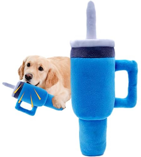 Hundespielzeug mit Kaffeetasse, interaktives Kauspielzeug, interaktives Kauspielzeug, weiche Hundezahnbürste, Kauspielzeug, quietschendes, interaktives Hundespielzeug zum Kauen, für Hunde, Stressabbau