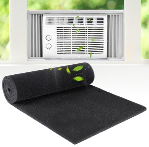 15.7 x 59 Extra Large Cuttable Air Conditioner Filters - Cut to Fit Carbon Pad Air Purifier Filters, Washable Reusable Foam Pad Pre Filter Roll for Air Filters AC Window Unit Charcoal Sheet
