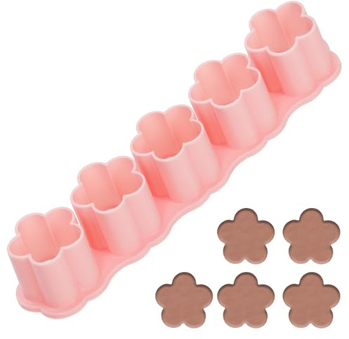 Ausstechformen, Kunststoff Mini Ausstechformen Brotdose Cracker Ausstecher Keksausstecher Stempel zum Backen Schokolade Einschließlich 5pcs Hohlräume (Blumenform)