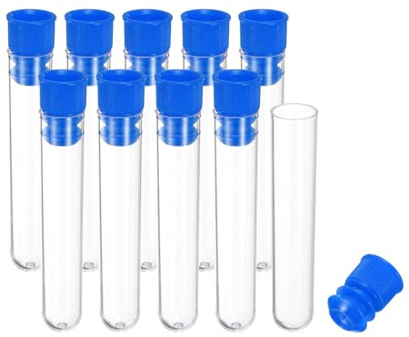 PATIKIL 10 Piezas Estuche de Plástico para Almacenamiento de Agujas Azul | de Coser de 2.4 Longitud, Tubos Portátiles de Almacenamiento de Agujas de Bordado y Palillos