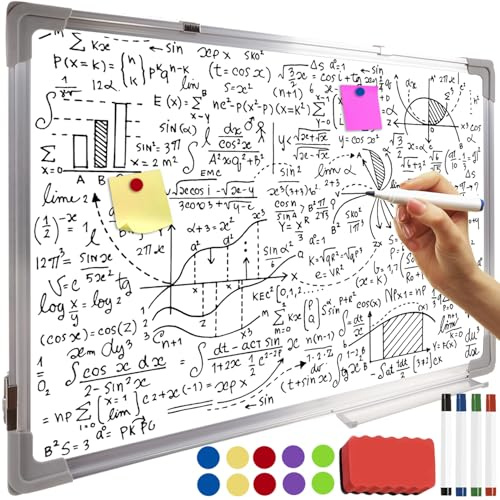 Magnetische Whiteboard Tafel 90x60 cm mit Zubehör – Schreibtafel für Schule & Büro inkl. Marker, Magnete & Wischer – MAALEO Trocken abwischbar Back to School