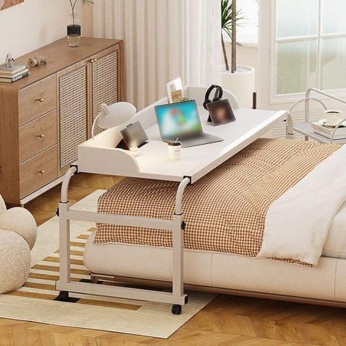 ELIKBH Betttisch auf Rollen höhenverstellbar Computertische Laptop betttisch Steharbeitsplatz für Wohnzimmer couchtisch Höhenverstellbar 65-95cm Mit Rollen Schreibtisch