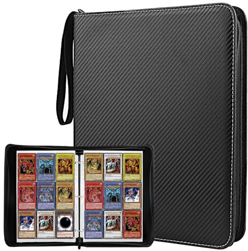 Sammelalbum für Pokemon Karten,50 Seiten 900 Karten,hochwertiges einfarbiges Sammelkartenalben geeignet für Kinder und Sammler Austausch(schwarz)