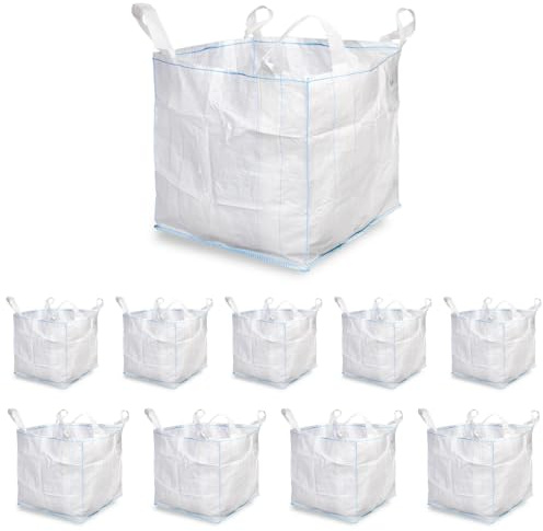 Hypafol PP Big Bag 10er Pack 90x90x90 cm Schwerlastsäcke mit 1000 kg Traglast 4 Schlaufen für sichere Transporte