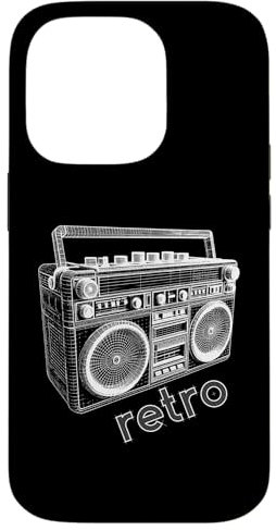 Boombox-Abbildung — Vintage-Ghettoblaster-Boombox-Liebhaber Hülle für iPhone 14 Pro