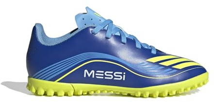adidas Messi Club Turf F50 Chaussures de football unisexes pour enfants Enfants, bleu jaune, 12 UK Child