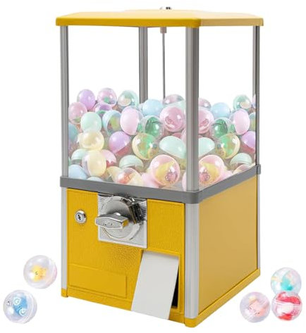 bcomedrag Candy Vending Machine, Mini Chewing Gum Machine With Locks, For Capsule Toys, Takes Up Little Space And Requires No Electricity, For Retail Stores, Supermarkets,Yellow
