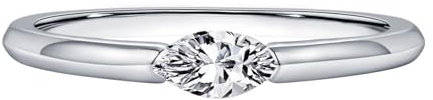 Epinki Echter Schmuck Verlobungsring Weißgold 14K Au585, Solitärring Partnerringe Gold 585 Pärchen Ringe mit Moissanit Marquiseschliff für Damen, Gr.51 (16.2)
