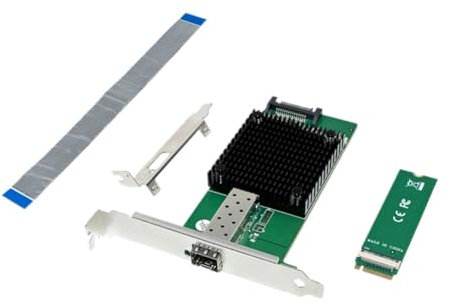 melairo Server Network Card M.2 B+M KEY 8-Channel Single-Port 10GbE SFP Ethernet NIC Network Card for Win10 FreeBSD Linux System