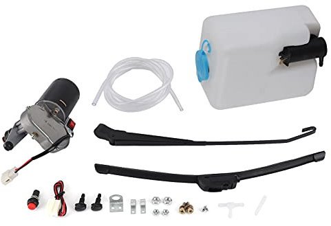 Kit de Moteur à Essuie-glace Universel électrique avec une Lame en Caoutchouc Souple, Nettoyage Silencieux, Facile à Installer pour UTV, VTT