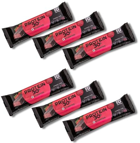 ID Bars Fresa Chocolate Leche barrita proteica vitaminas sin gluten 6x60g | ID Bars Fresa y Chocolate con Leche barrita de proteína y vitaminas sin gluten, 30% proteína, snack delicioso