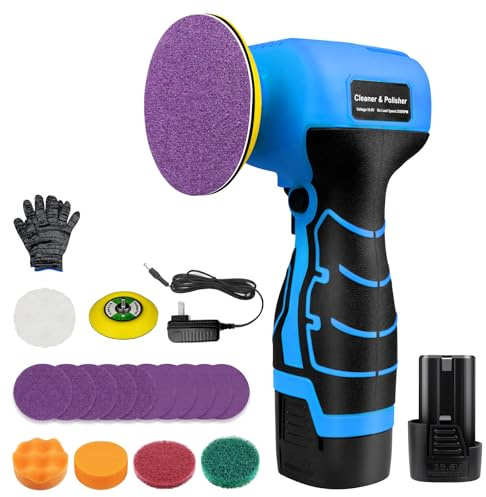 Cordless Sander, 3 Palm Sander with 16.8V 3.0Ah Li-ion Battery, 3500RPM Mini Polisher, 19 Accessories Sanders Tool for Sanding/Polishing/Waxing/Cleaning