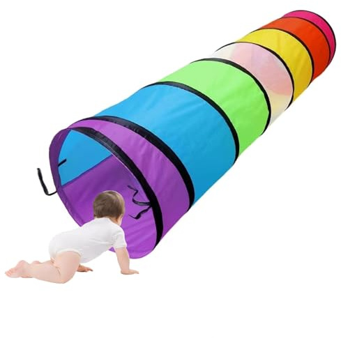 Spieltunnelzelt für Kinder, Krabbeltunnel,Tunnel Kinder,Pop Up Spieltunnel,Faltbarer Spieltunnel für Jungen Mädchen Haustiere Spielen Drinnen Draußen Garten Spiel(180cm x 48cm)