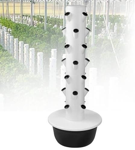 SHEUAO Torre I-droponica Verticale,Sistema di Coltivazione I-droponica per Erbe,Torre Aeroponica da Giardino,Serra I-droponica da Casa,con Controllore,Pompe Sommergibili,Black-53X105CM
