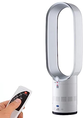 Ventilateur Tour Moderne sans Feuilles de 16 Pouces avec télécommande, Portable pour la Maison ou Le Bureau, réglage en continu de la Vitesse du Vent par Bouton Rotatif, Table Pivo