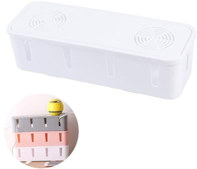 GARIOUANS Kabelbox Organizer Weiß Kabelaufbewahrung Staub Steckdosenbox Kabelmanagement für Büro Wandmontage Geeignet