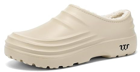 MEIAGDT Zapatos de Trabajo de Invierno para Hombre, de Forro Polar, Resistentes al Aceite e Impermeables, con Suela de Goma Antideslizante, cálidos y cómodos, Color Beige, Talla 38