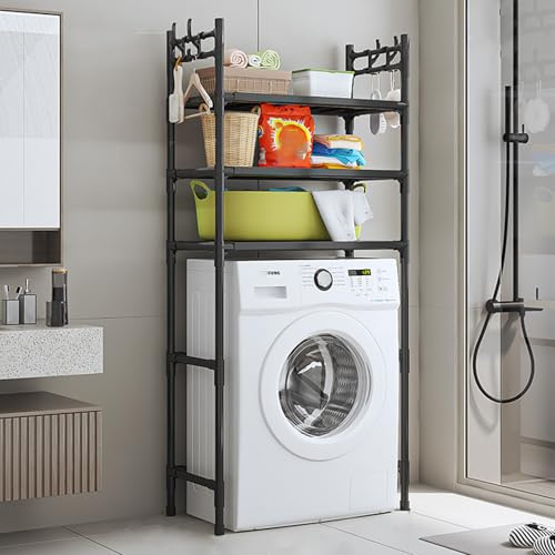 Space-Saving Washer Dryer Cabinet, Over Toilet nizer Shelf, Bathroom Storage Rack, Laundry Room Shelving Unit, Ideal for Bathroom, Laundry, Balcony Use