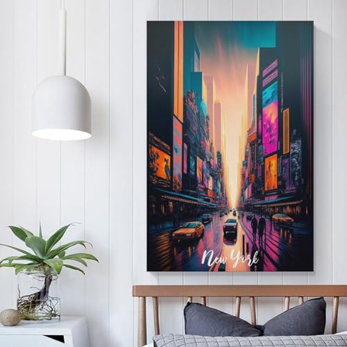 POLIUAWS New York Times Square Leinwanddruck Kunstdruck, Poster, Für Büro, Schlafzimmer, Cafe, Dekoration Mit 16x24inch(40x60cm)