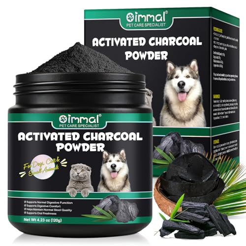Activated Charcoal for Dogs & Cats, 120g Pet Charcoal Powder for Pets & Livestock, Single Ingredient for Digestive Health