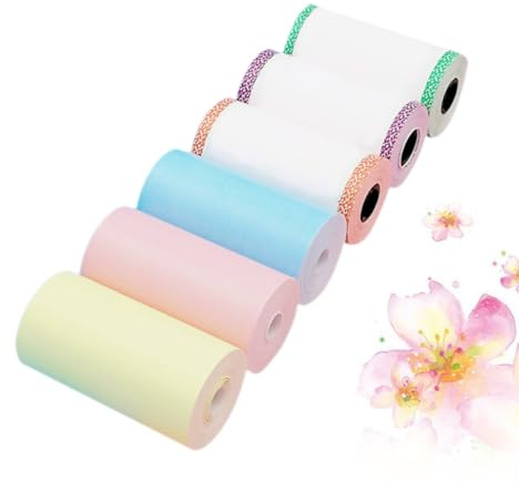 Homoyoyo Buntes Thermopapier Vielseitiges Farbiges 57x30mm 6 Stück Kompatibel mit Tintenstrahl und Faxdruckern für Schule und Büro