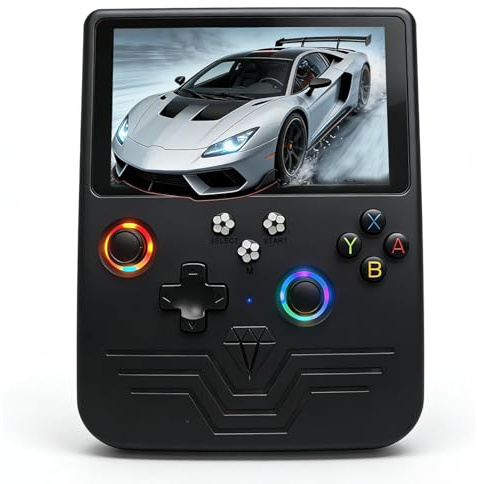 Cuifati Consola de Juegos Portátil Retro R60MAX, Consola de Juegos Retro Portátil, Consolas de Videojuegos con Pantalla IPS de 6, System Linux, Tarjeta de 128 GB, Compatible con (Gris translúcido)