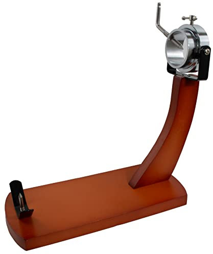 Fackelmann Professioneller drehbarer Schinkenhalter für Schinken und Schinken, Kiefer mit verchromten Beschlägen, natürliches Holz, 36,5 x 16,5 x 37,5 cm, 1 Stück