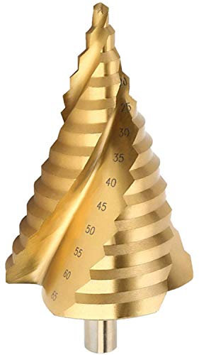 LESOLEIL Stufenbohrer 6-65mm HSS Kegelbohrer Metall Bohrwerkzeug Scharfer Lochbohrer Präziser Kegelbohrer Spiralnut Schälbohrer für Metall Holz Kunststoff Gold