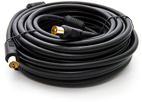 Premium X BASIC-LINE - Cavo coassiale per antenna TV, 7,5 m, con filtro guaina HDTV 4K, colore: Nero