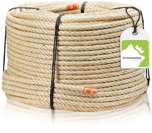 Kratzbaumland Corda tiragraffi in sisal, 6 mm, corda in sisal per tiragraffi (diverse lunghezze) (20 metri)