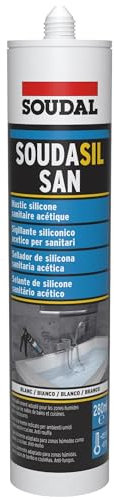 SOUDAL 11309 Silikon-Dichtmasse, 280 ml, für Holz, Glasscheibe, Dachrinne, Kunststoff, Weiß, 11309 Oudal, Weiß
