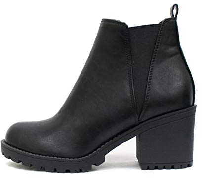 Soda Women's Origami (5.5, Black Pu, numeric_5_point_5)