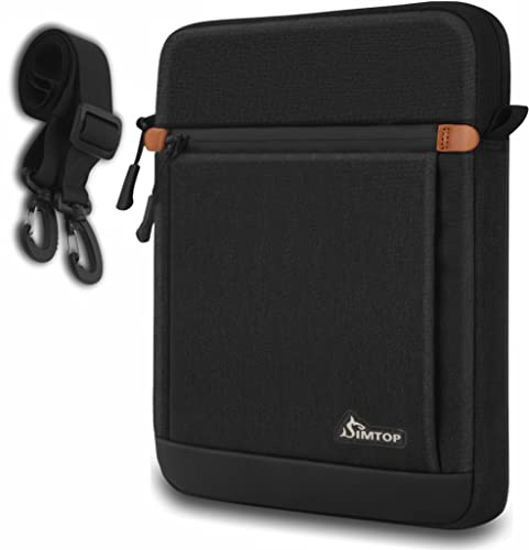 SIMTOP Borsa per Tablet da Uomo in Poliestere - Tracolla Impermeabile da 11 Pollici per iPad Air 5 2022 2023, Nero