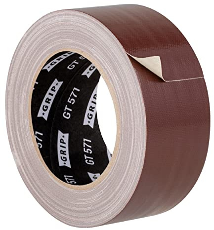 GRIP Eventbasics Gewebeband braun (dunkelbraun), 50 mm x 25 m, farbiges Gaffa Tape GT 571, sehr hohe Klebkraft, Profi Gewebeklebeband zum Markieren, Basteln, Befestigen, Reparieren uvm.