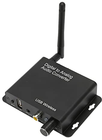 Septpenta Digital Zu Analog Sound Konverter, Leistungsstarker Chip Bluetooth 5.0 mit 3,5 Optischer Koaxialer U Festplatte, Robustes Metallgehäuse, DC5V2A, Geeignet für Heimkino