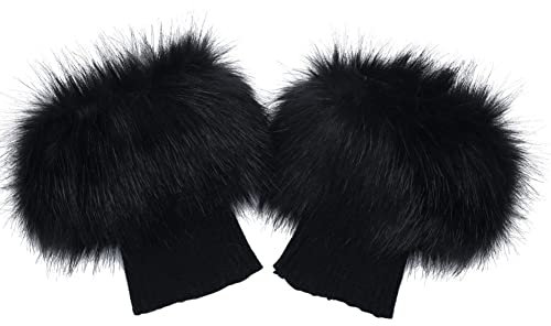 JAWSEU Plüsch Beinwärmer, Damen Stulpen Lange Furry Beinwärmer Strümpfe Winter Warm Beinlinge Stulpe, Fasching Accessoire