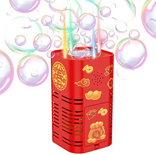 Seifenblasenmaschinen Feuerwerks Pistole Bubble Machine Automatische Feuerwerks Seifenblasenpistole mit Licht Und Sound Feuerwerkseffekt Automatisches Seifenblasen Für Kinder Erwachsene (12 Löch)