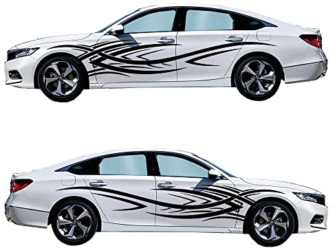 Autoaufkleber Sticker für Karosserieseiten Großer Flammen-Totem Aufkleber für Autos (Schwarz)