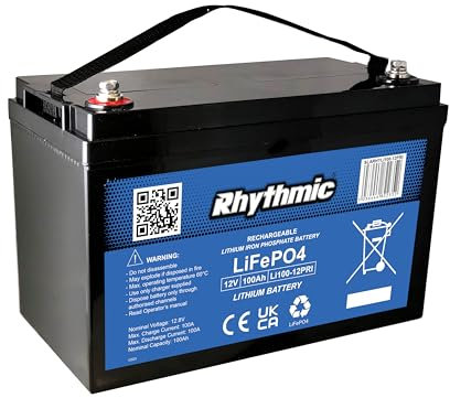 12V Lifepo4 Battery 100AH 1280Wh Lithium Battery, Series/Parallel BMS, 4000+ Rechargeable Cycles, for Trolling Motor, Solar, Van Life, Back Up Power & Off Grid Applications