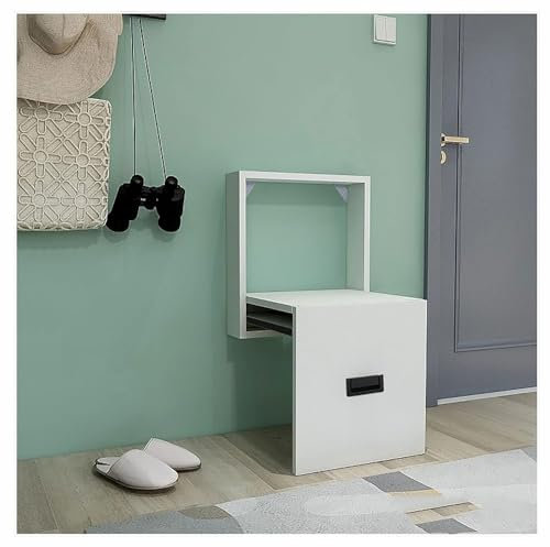 BLUEZY Klappstühle Klappstühle, Faltbarer Schuhwechselhocker, Wandhocker Klappbar Wand Unsichtbarer Schuhwechselhocker Aus Massivem Holz Für Eingangsflure, Korridore Wandklappstuhl B