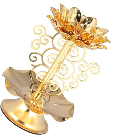 Ciieeo 2pcs Elegant Vintage Lotus Design Candle Holder Alloy Tealight Stand for Home for Decorations