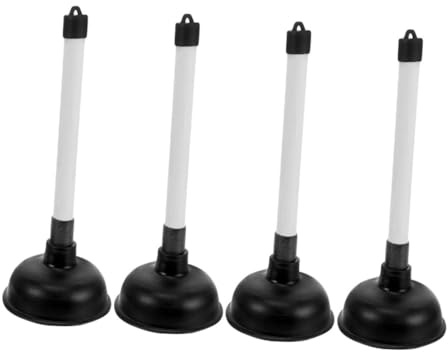 FONDOTIN 4pcs Heavy Duty Toilet Pump Plunger with Strong Rubber Cup and Ergonomic Handle for Home Office Public Bathroom Drain Cleaning Sink Toilet Bathtub Unclogger