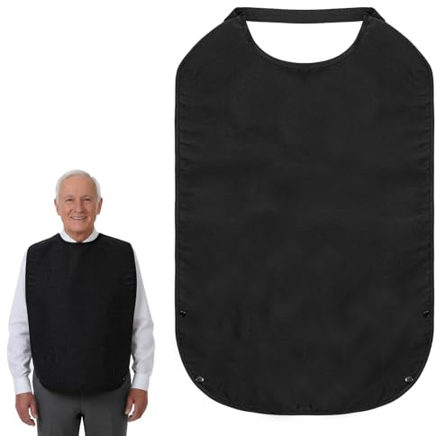 CIATBYYJ Double Layer Stretchable Adult Bibs, Reusable Waterproof Washable Clothing Protector, Feeding Bib for Men Women Elderly Senior