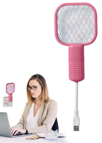 Furtryvl Tapette à mouches électrique | Raquette anti-mouches – Lampe de défense en maille de sécurité pour intérieur, maison, chambre à coucher, extérieur, terrasse, camping, jardin