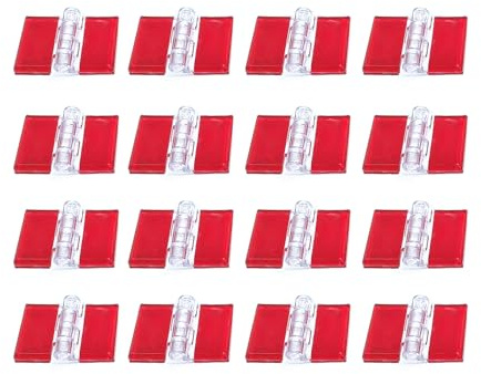 Vauki Lot de 16 mini charnières pliables en acrylique transparent - Petites charnières pliantes - En plastique - Pour armoire, tiroir, meubles, pianos, bricolage