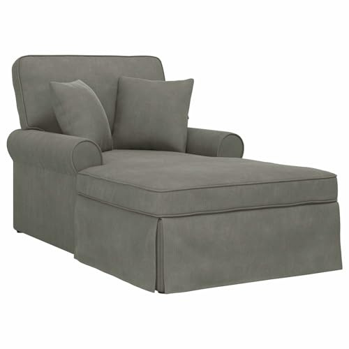 vidaXL Chaise Lounge mit Rock 3 STK. Hellgrau Cordstoff